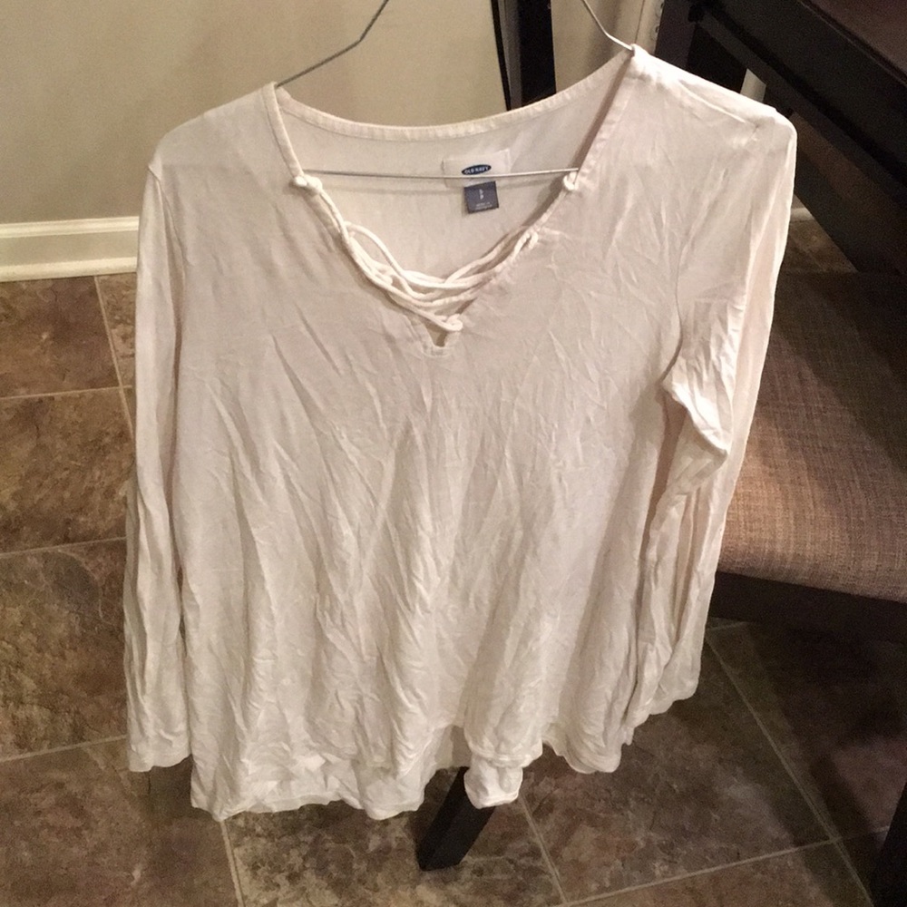 White Cross Cross Front long sleeved- Size S